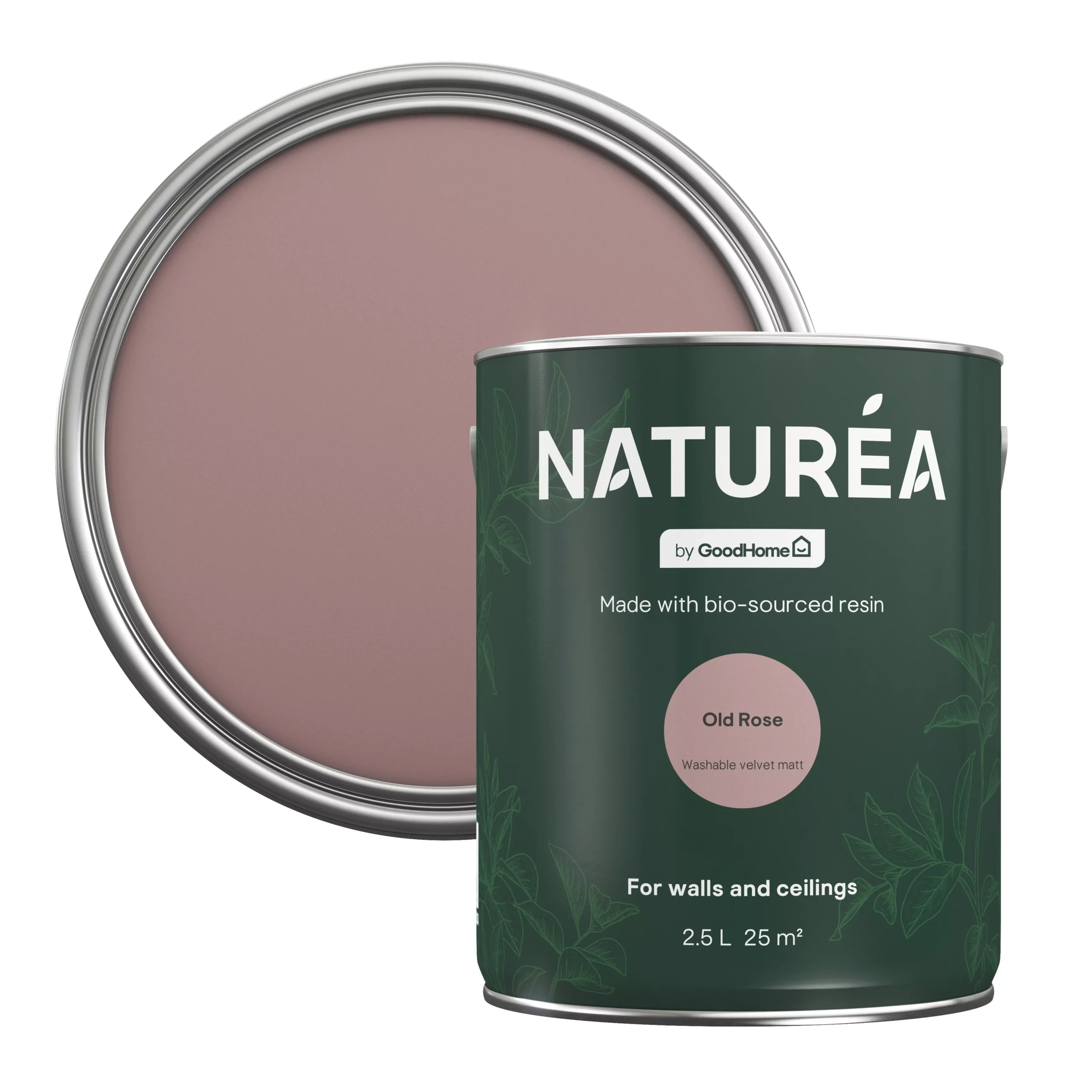 GoodHome Naturéa Old Rose Velvet Matt Emulsion Paint, 2.5L 3 GoodHome Naturéa Old Rose Velvet Matt Emulsion Paint, 2.5L