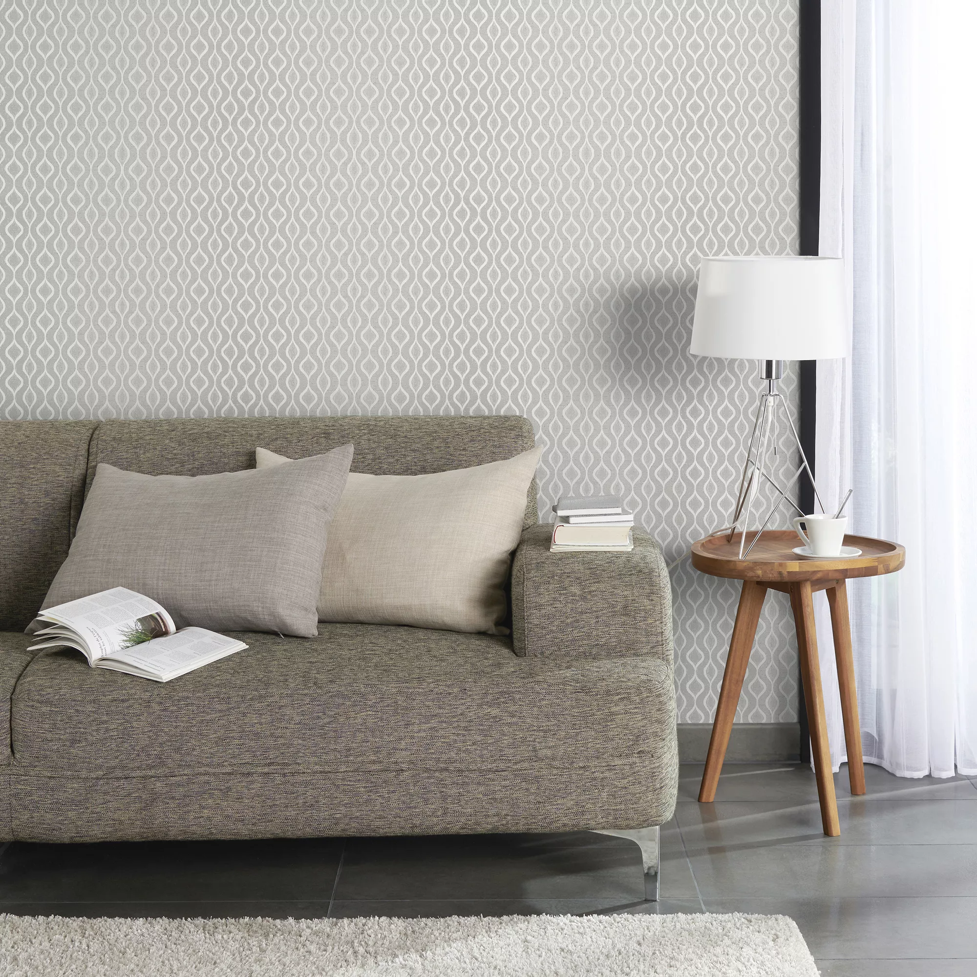 GoodHome Nitida Beige Art Deco Glitter Effect Textured Wallpaper 6 GoodHome Nitida Beige Art Deco Glitter Effect Textured Wallpaper - Image 4