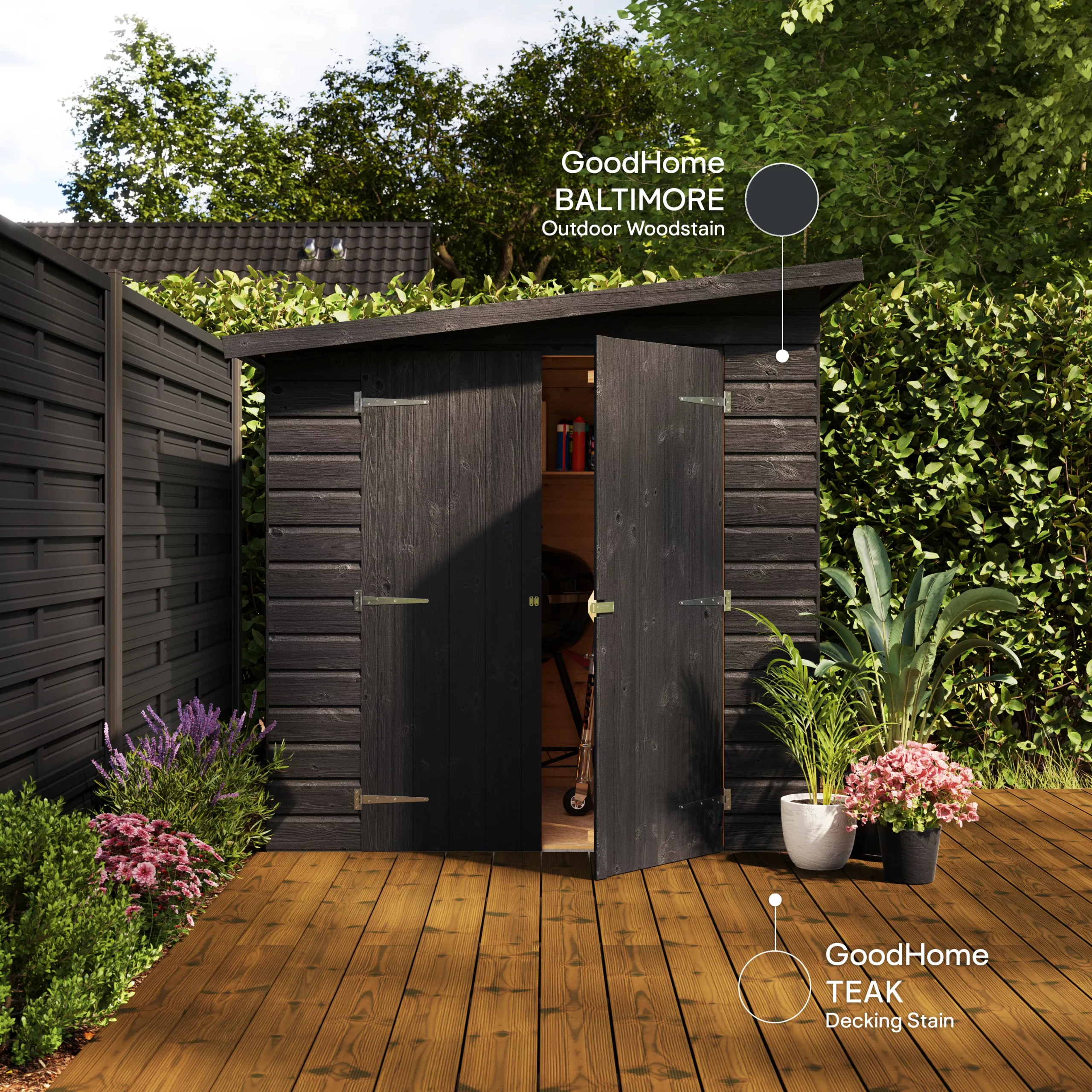 GoodHome Outdoor Baltimore Satin Quick Dry Wood Stain, 750ml 8 GoodHome Outdoor Baltimore Satin Quick Dry Wood Stain, 750ml - Image 6