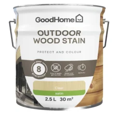 GoodHome Outdoor Clear Satin Quick Dry Wood Stain, 2.5L 7 GoodHome Outdoor Clear Satin Quick Dry Wood Stain, 2.5L -Rust-Oleum Shop goodhome outdoor clear satin quick dry wood stain 2 5l5059340297446 02c