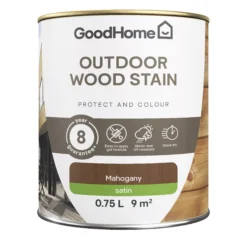 GoodHome Outdoor Mahogany Satin Quick Dry Wood Stain, 750ml -Rust-Oleum Shop goodhome outdoor mahogany satin quick dry wood stain 750ml5059340297422 02c