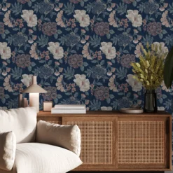 GoodHome Padworth Navy Woven Effect Textured Wallpaper -Rust-Oleum Shop goodhome padworth navy woven effect textured wallpaper5059340831794 01i