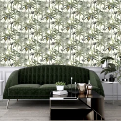 GoodHome Pirit Cream & Green Banana Leaves Textured Wallpaper -Rust-Oleum Shop goodhome pirit cream green banana leaves textured wallpaper5059340410012 01i