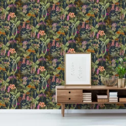 GoodHome Platin Lime & Navy Botanical Garden Textured Wallpaper -Rust-Oleum Shop goodhome platin lime navy botanical garden textured wallpaper5059340410043 01i