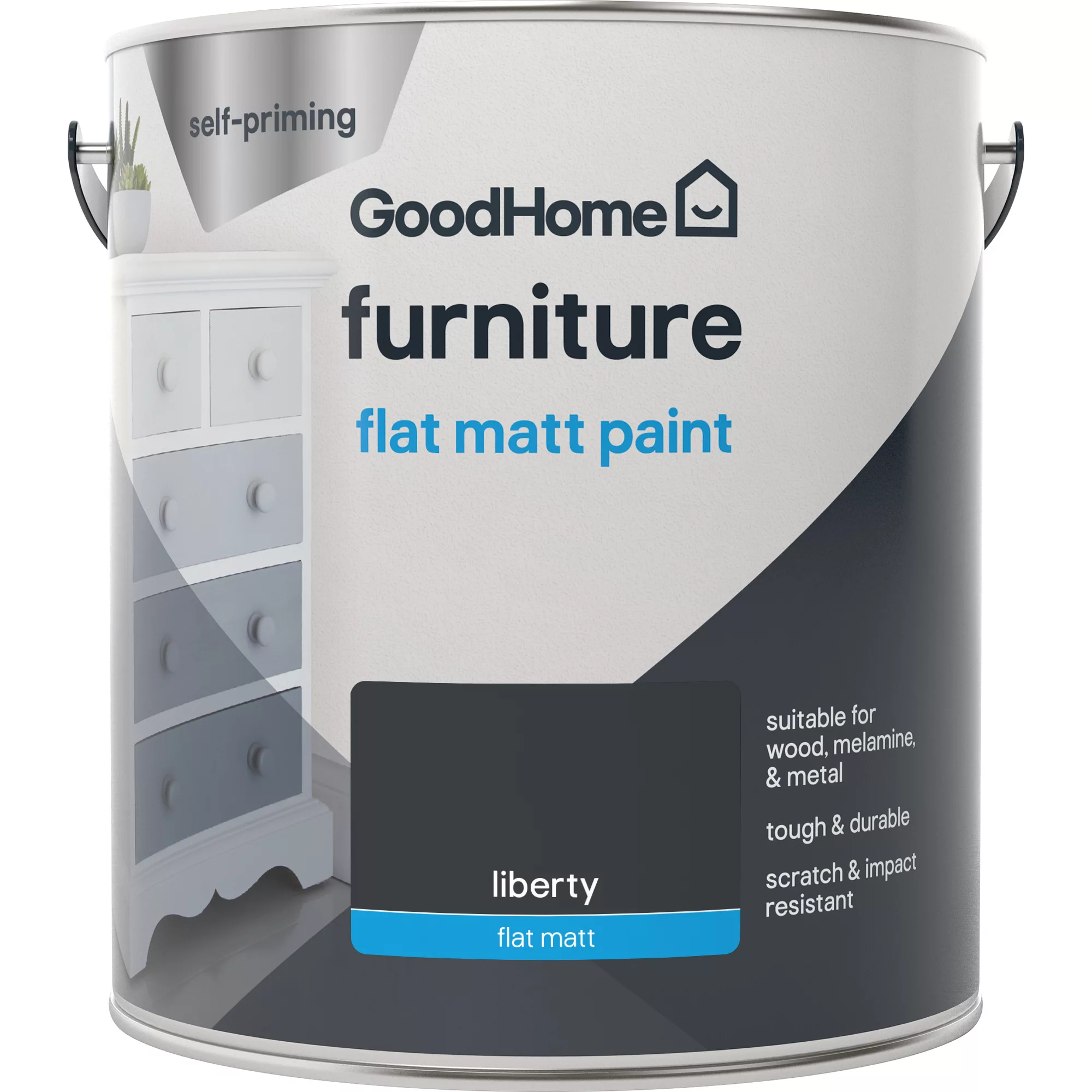 GoodHome Renovation Liberty Flat Matt Furniture Paint, 2L 4 GoodHome Renovation Liberty Flat Matt Furniture Paint, 2L - Image 2