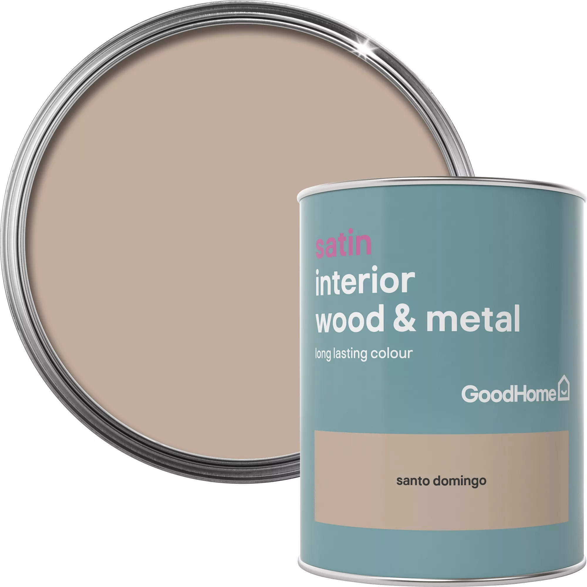 GoodHome Santo Domingo Satin Metal & Wood Paint, 750ml 3 GoodHome Santo Domingo Satin Metal & Wood Paint, 750ml