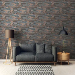 GoodHome Smara Red & Slate Brick Effect Textured Wallpaper -Rust-Oleum Shop goodhome smara red slate brick effect textured wallpaper5059340410876 01i