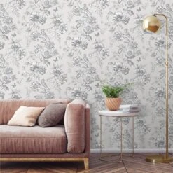 GoodHome Stanmer Beige Floral Mica Effect Textured Wallpaper -Rust-Oleum Shop goodhome stanmer beige floral mica effect textured wallpaper5059340410203 02i