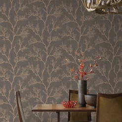 GoodHome Sudeley Brown Icy Tree Metallic Effect Textured Wallpaper -Rust-Oleum Shop goodhome sudeley brown icy tree metallic effect textured wallpaper5059340410524 20i