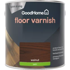 GoodHome Walnut Satin Floor Wood Varnish, 2.5L -Rust-Oleum Shop goodhome walnut satin floor wood varnish 2 5l5059340486987 02c