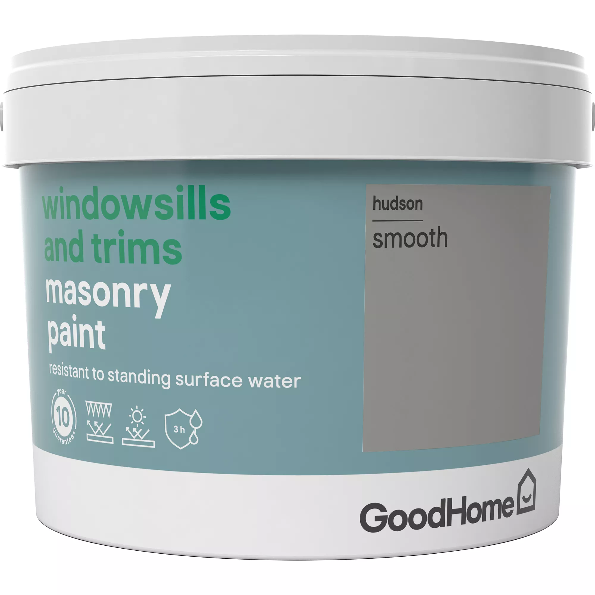 GoodHome Windowsills & Trims Hudson Smooth Matt Masonry Paint, 2.5L 5 GoodHome Windowsills & Trims Hudson Smooth Matt Masonry Paint, 2.5L - Image 3
