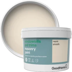 GoodHome Windowsills & Trims Magnolia Smooth Matt Masonry Paint, 2.5L -Rust-Oleum Shop goodhome windowsills trims magnolia smooth matt masonry paint 2 5l3663602520603 37c