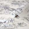 GoodHome Zircon Cream Watering Hole Metallic Effect Smooth Wallpaper
