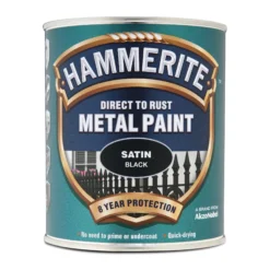 Hammerite Black Satinwood Metal Paint, 750ml -Rust-Oleum Shop hammerite black satinwood metal paint 750ml5011867010885 08c bq