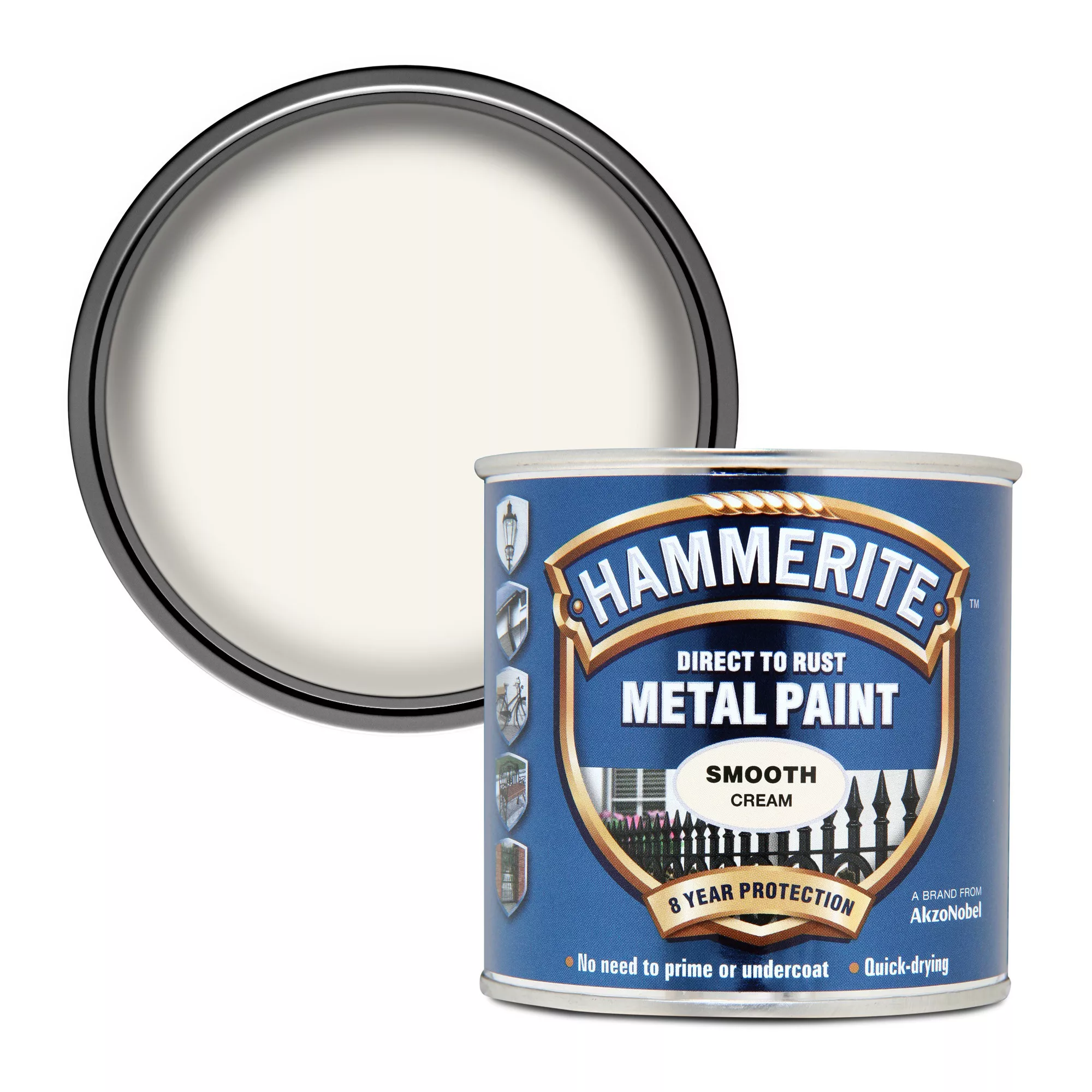 Hammerite Cream Gloss Exterior Metal Paint, 250ml 3 Hammerite Cream Gloss Exterior Metal Paint, 250ml