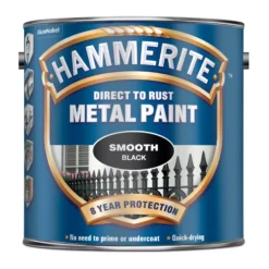 Hammerite Smoothrite Black Gloss Metal Paint, 2.5L -Rust-Oleum Shop hammerite smoothrite black gloss metal paint 2 5l5011867220048 08c bq