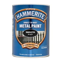 Hammerite Smoothrite Black Gloss Metal Paint, 5L -Rust-Oleum Shop hammerite smoothrite black gloss metal paint 5l5011867220055 08c bq