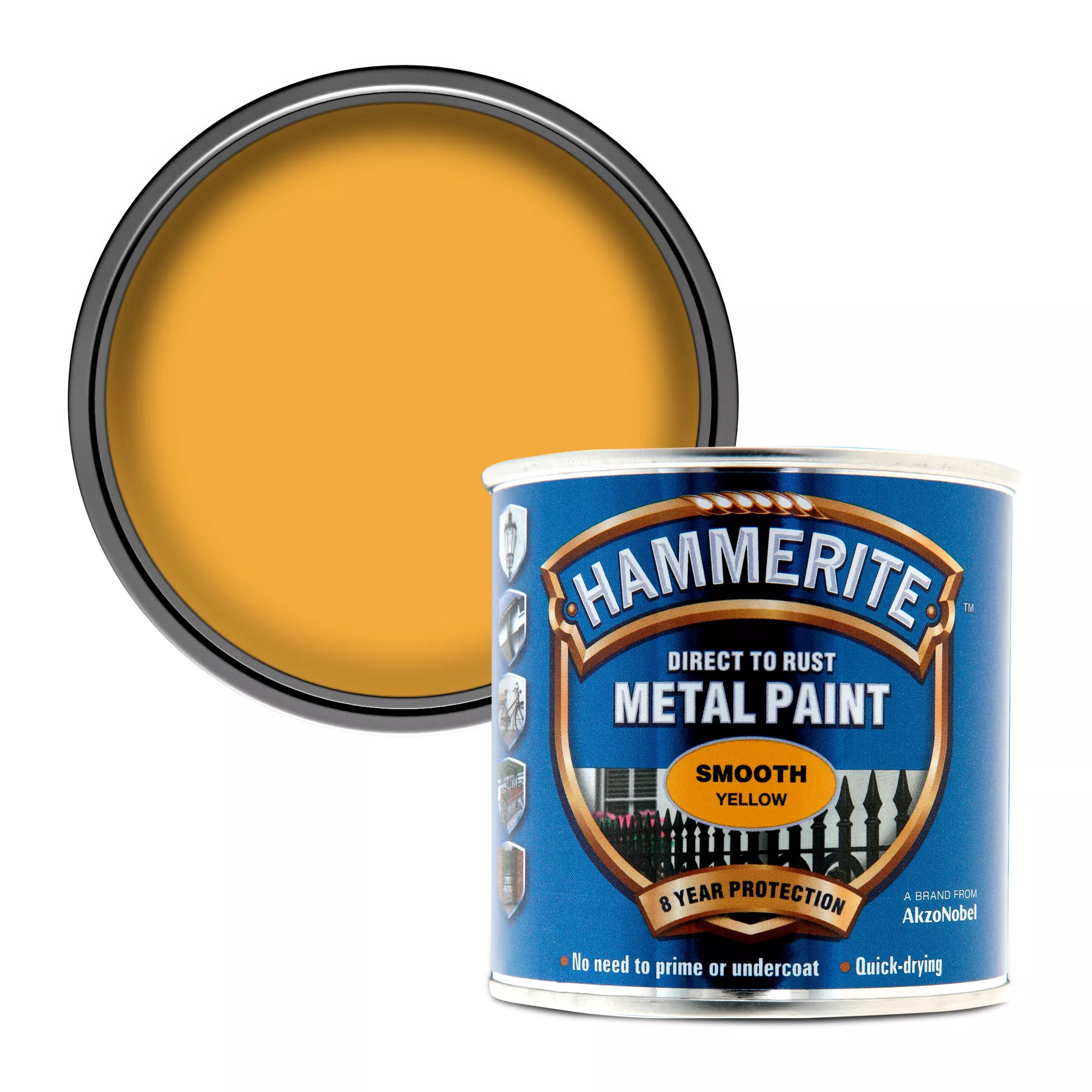 Hammerite Yellow Gloss Exterior Metal Paint, 250ml 3 Hammerite Yellow Gloss Exterior Metal Paint, 250ml