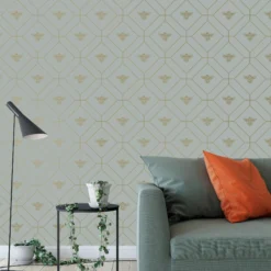 Holden Décor Blue Bee Smooth Wallpaper -Rust-Oleum Shop holden decor blue bee smooth wallpaper5022976420427 01i bq