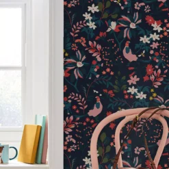 Joules Fields Edge Navy Floral Smooth Wallpaper -Rust-Oleum Shop joules fields edge navy floral smooth wallpaper5011583526844 21i bq