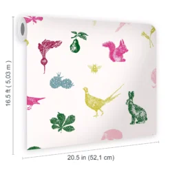 Joules Multicolour Etched Woodland Smooth Wallpaper -Rust-Oleum Shop joules multicolour etched woodland smooth wallpaper5011583526394 02t bq