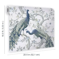 Laura Ashley Belvedere Midnight Peacock Smooth Wallpaper -Rust-Oleum Shop laura ashley belvedere midnight peacock smooth wallpaper5011583468359 02t bq