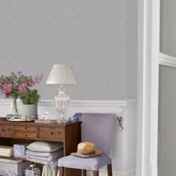 Laura Ashley Coralie Sugared Grey Motif Smooth Wallpaper -Rust-Oleum Shop laura ashley coralie sugared grey motif smooth wallpaper5011583524086 20i bq