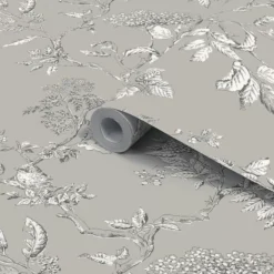 Laura Ashley Elderwood Steel Floral Smooth Wallpaper -Rust-Oleum Shop laura ashley elderwood steel floral smooth wallpaper5011583466850 36c bq