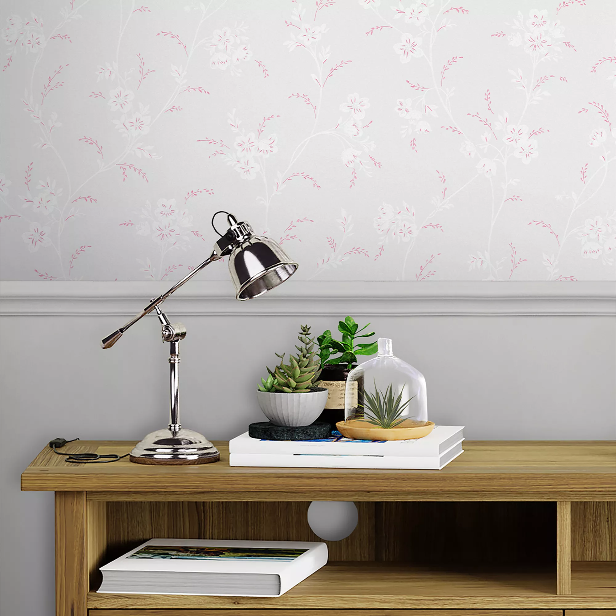 Laura Ashley Eva Sugared Grey Floral Smooth Wallpaper 7 Laura Ashley Eva Sugared Grey Floral Smooth Wallpaper - Image 5