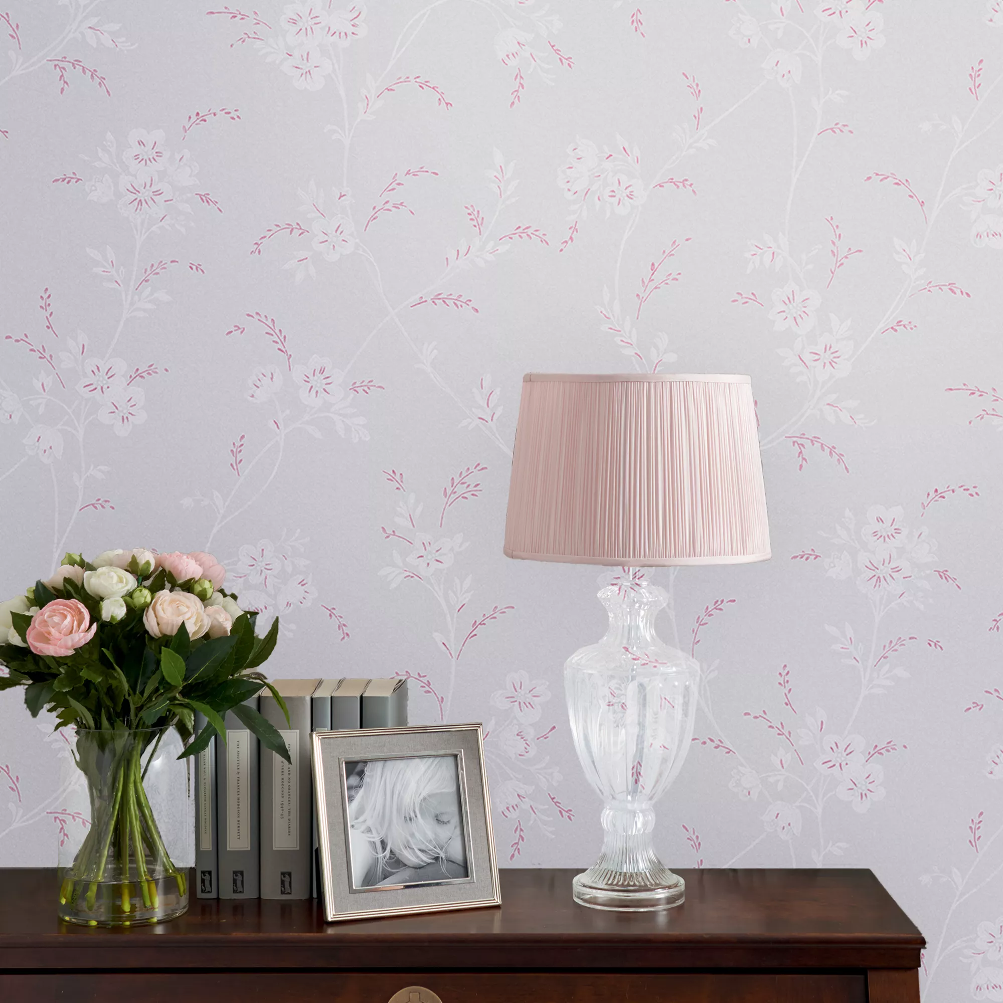 Laura Ashley Eva Sugared Grey Floral Smooth Wallpaper 5 Laura Ashley Eva Sugared Grey Floral Smooth Wallpaper - Image 3