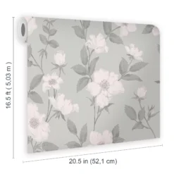 Laura Ashley Fleurir Smoke Green Floral Smooth Wallpaper -Rust-Oleum Shop laura ashley fleurir smoke green floral smooth wallpaper5011583487077 02t bq