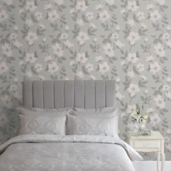Laura Ashley Fleurir Smoke Green Floral Smooth Wallpaper -Rust-Oleum Shop laura ashley fleurir smoke green floral smooth wallpaper5011583487077 21i bq