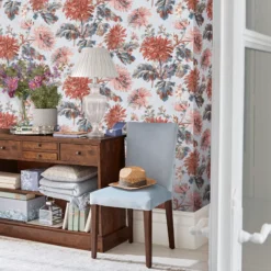 Laura Ashley Maryam Crimson Floral Smooth Wallpaper -Rust-Oleum Shop laura ashley maryam crimson floral smooth wallpaper5011583486926 20i bq