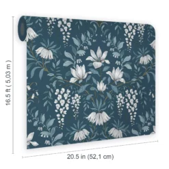 Laura Ashley Parterre Dark Seaspray Damask Smooth Wallpaper -Rust-Oleum Shop laura ashley parterre dark seaspray damask smooth wallpaper5011583468564 02t bq