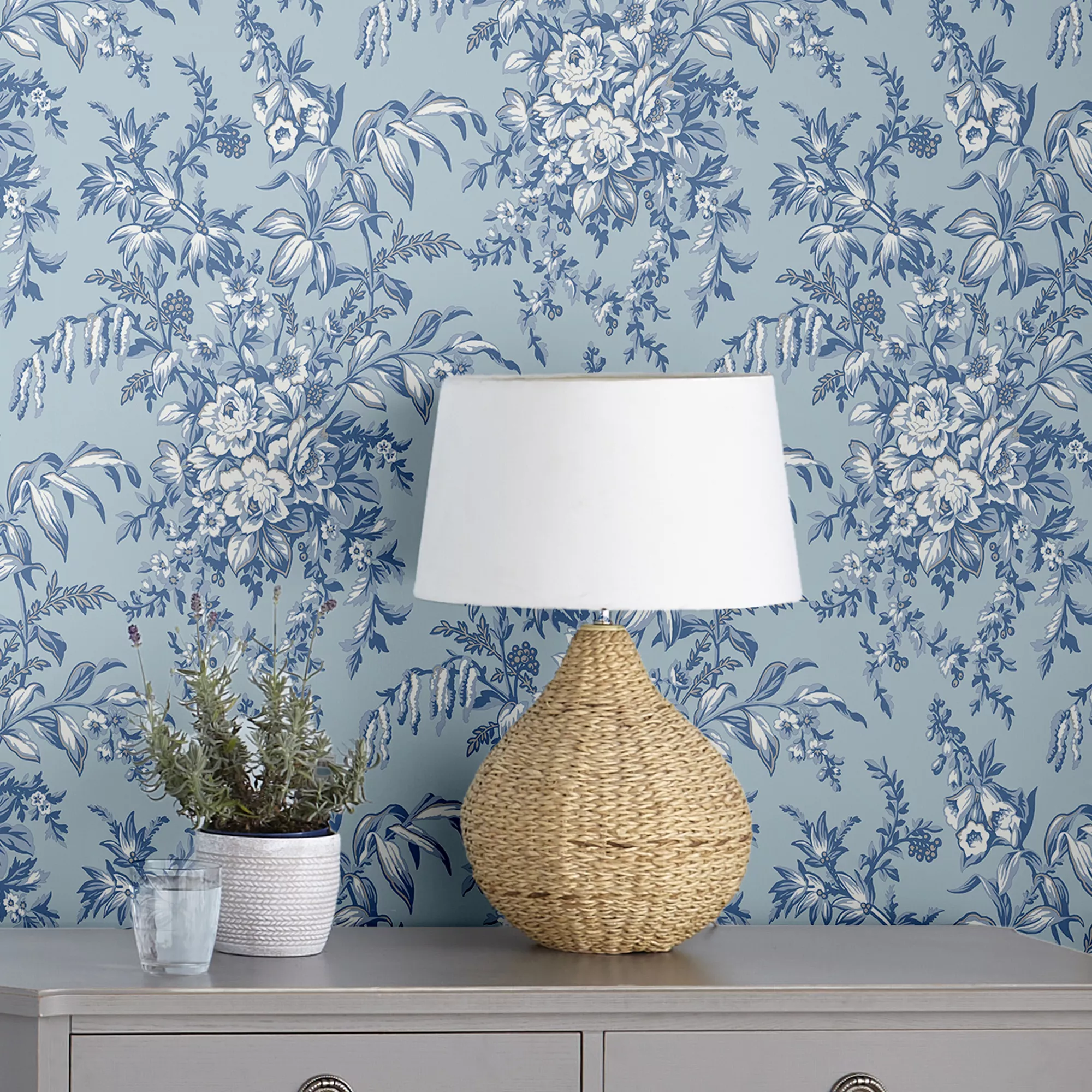 Laura Ashley Picardie Blue Sky Floral Smooth Wallpaper 5 Laura Ashley Picardie Blue Sky Floral Smooth Wallpaper - Image 3