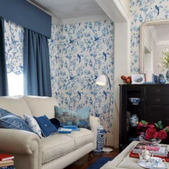 Laura Ashley Summer Palace Royal Blue Floral Smooth Wallpaper -Rust-Oleum Shop laura ashley summer palace royal blue floral smooth wallpaper5011583468144 20i bq