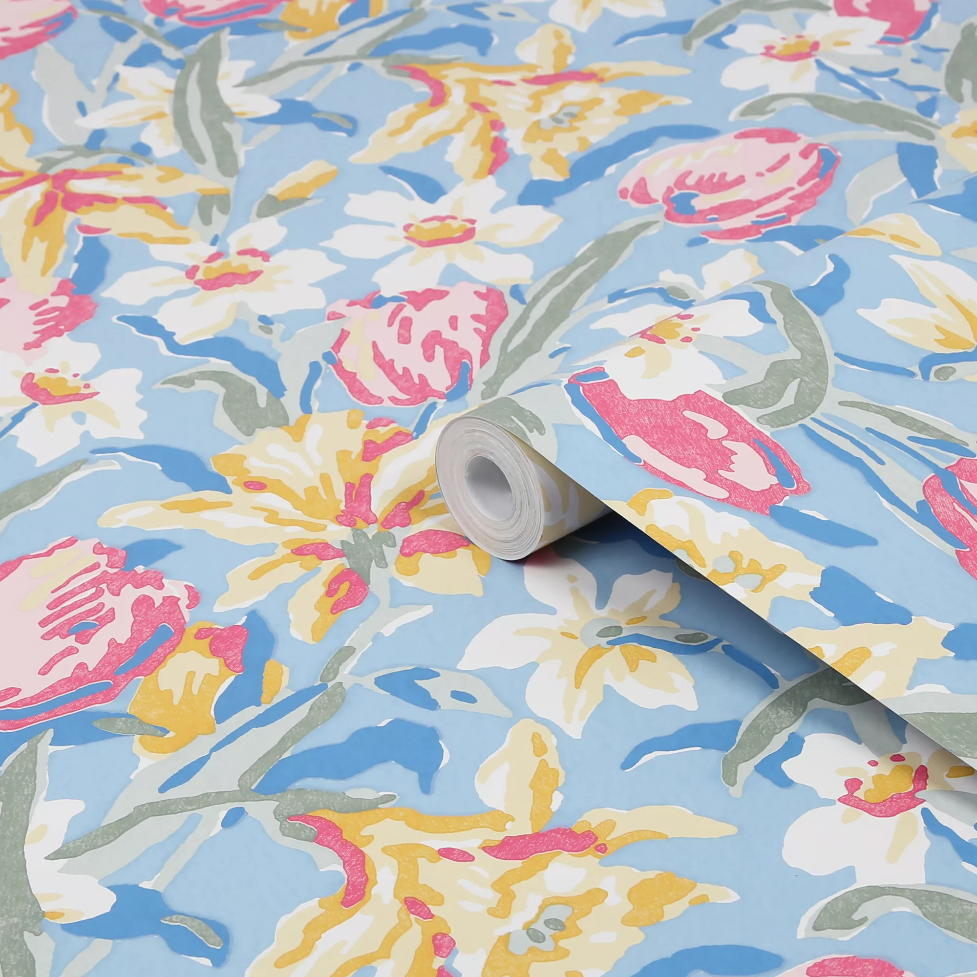 Laura Ashley Tulips Blue Floral Smooth Wallpaper 3 Laura Ashley Tulips Blue Floral Smooth Wallpaper