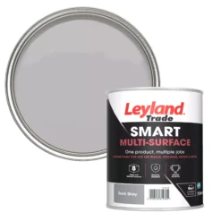 Leyland Trade Smart Dark Grey Mid Sheen Multi-surface Paint, 750ml