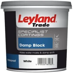Leyland Trade Specialist Coatings White Damp Block Paint, 0.75L