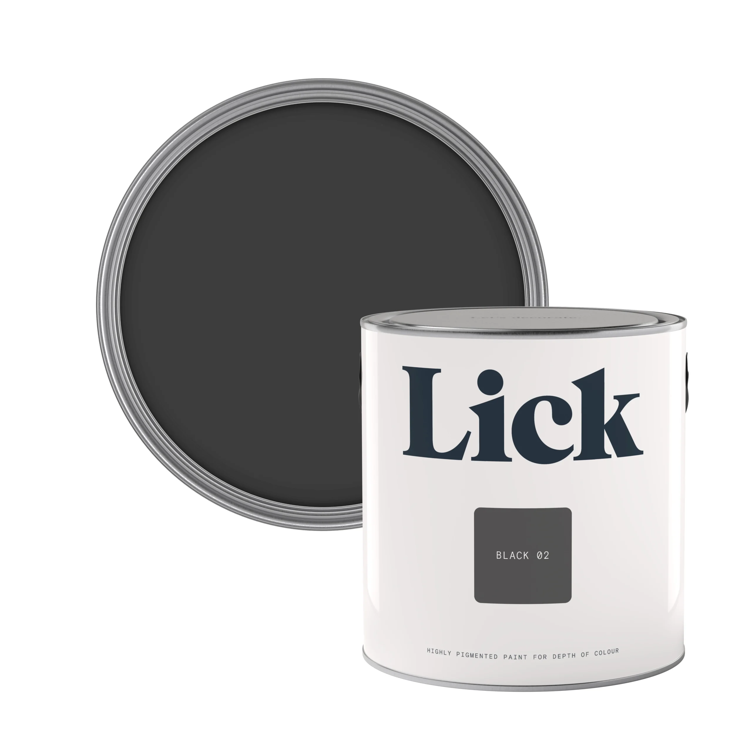 Lick Black 02 Eggshell Emulsion Paint, 2.5L 3 Lick Black 02 Eggshell Emulsion Paint, 2.5L