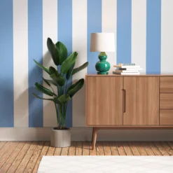 Lick Blue & White Painted Stripe 02 Smooth Wallpaper -Rust-Oleum Shop lick blue white painted stripe 02 smooth wallpaper5060932647822 03i bq