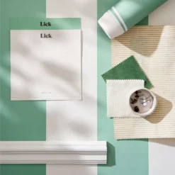 Lick Green & White Stripe 01 Smooth Wallpaper -Rust-Oleum Shop lick green white stripe 01 smooth wallpaper5060932647815 05i bq
