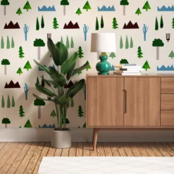 Lick White, Blue & Green Trees 01 Smooth Wallpaper -Rust-Oleum Shop lick white blue green trees 01 smooth wallpaper5060932647792 03i bq