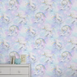 Lovoa Pink & Purple Unicorn Glitter Effect Smooth Wallpaper -Rust-Oleum Shop lovoa pink purple unicorn glitter effect smooth wallpaper3663602561644 03i bq