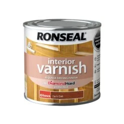 Ronseal Diamond Hard Dark Oak Gloss Wood Varnish, 0.25L