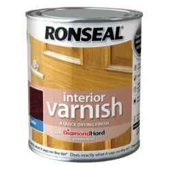Ronseal Diamond Hard Deep Mahogany Satin Wood Varnish, 0.75L