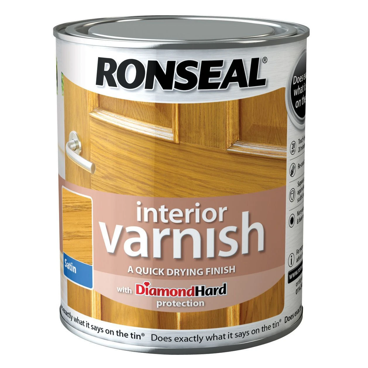 Ronseal Diamond Hard Light Oak Satin Wood Varnish, 0.25L 3 Ronseal Diamond Hard Light Oak Satin Wood Varnish, 0.25L