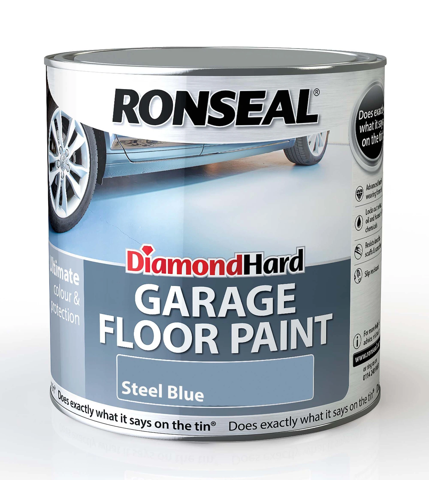 Ronseal Diamond Hard Steel Blue Satinwood Garage Floor Paint, 2.5L 4 Ronseal Diamond Hard Steel Blue Satinwood Garage Floor Paint, 2.5L - Image 2