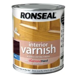Ronseal Diamond Hard Walnut Satin Wood Varnish, 0.25L