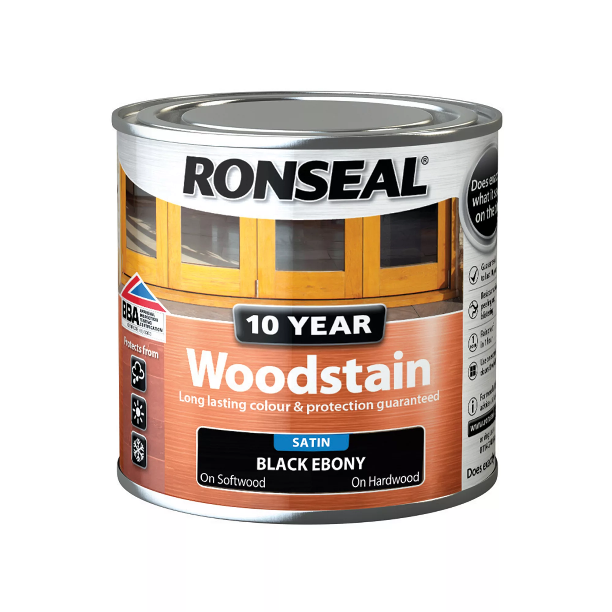 Ronseal Ebony Satin Wood Stain, 250ml 3 Ronseal Ebony Satin Wood Stain, 250ml